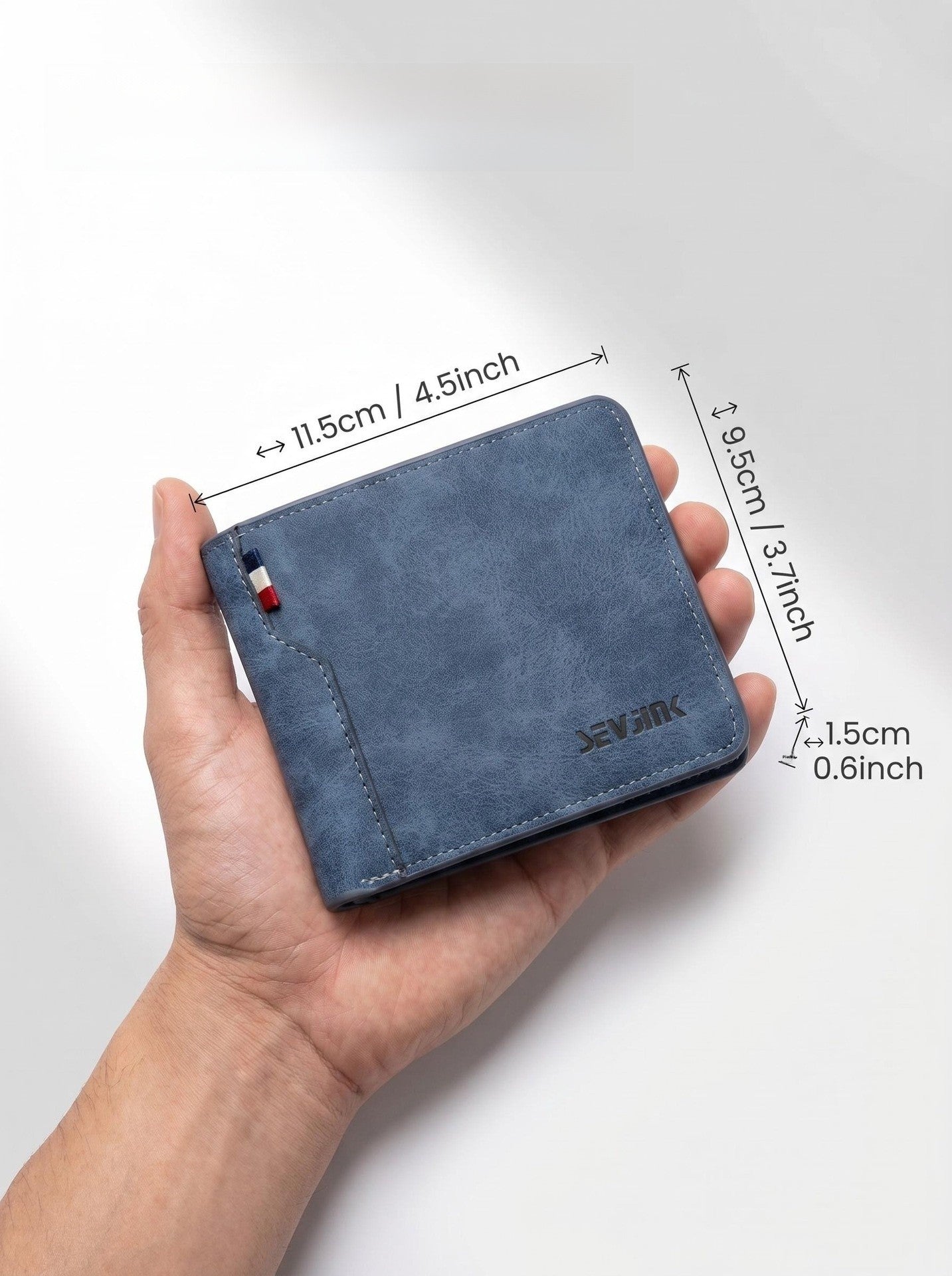 Men's Small PU Leather Wallet With Sewing Thread Detail, Wear-Resistant Design For Spring And Summer