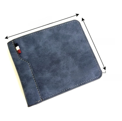 Men's Small PU Leather Wallet With Sewing Thread Detail, Wear-Resistant Design For Spring And Summer