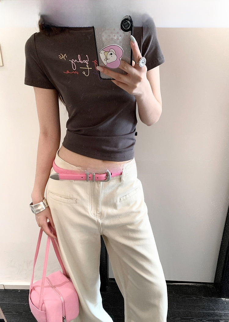 Women’s Belt With Alloy Pin Buckle, Made Of PU Leather, Available In Natural Pink