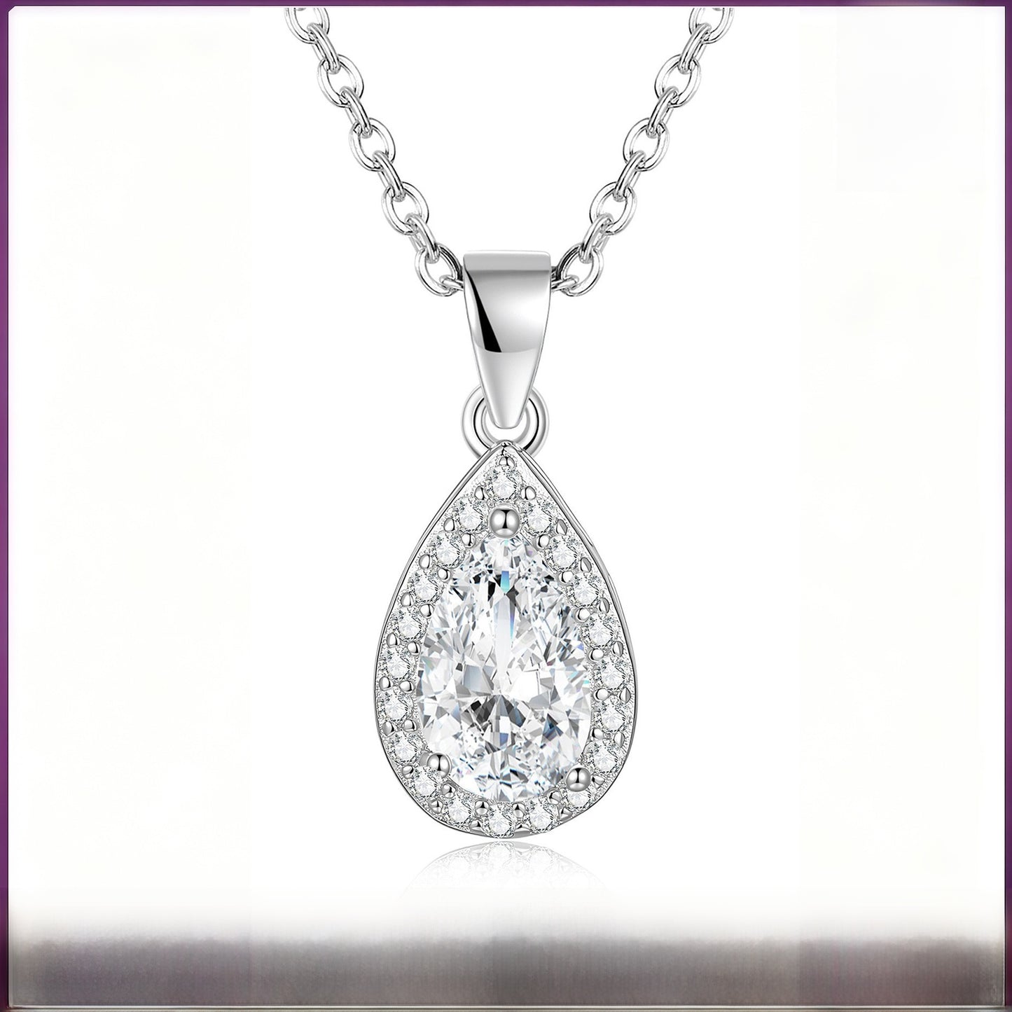 Sweet Water Droplets Pendant For Women In 925 Sterling Silver With Moissanite Inlay, Perfect For Spring & Summer