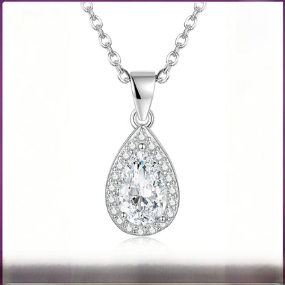 Sweet Water Droplets Pendant For Women In 925 Sterling Silver With Moissanite Inlay, Perfect For Spring & Summer