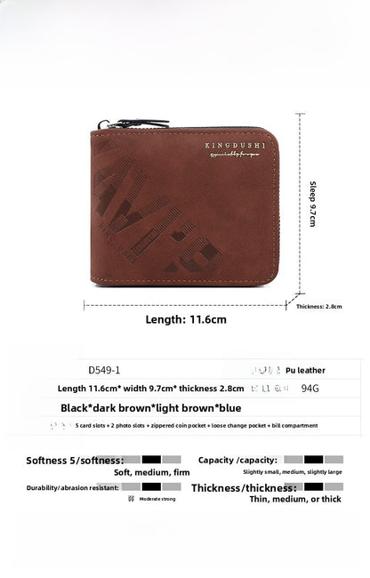 Men's PU Leather Card Holder With Chain Featuring Letter Pattern, Perfect For Summer