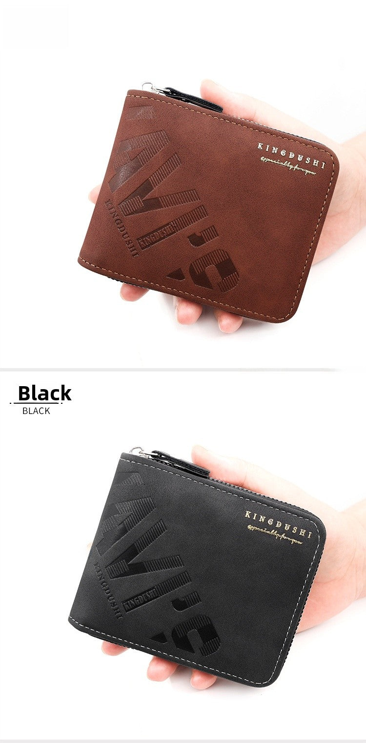 Men's PU Leather Card Holder With Chain Featuring Letter Pattern, Perfect For Summer