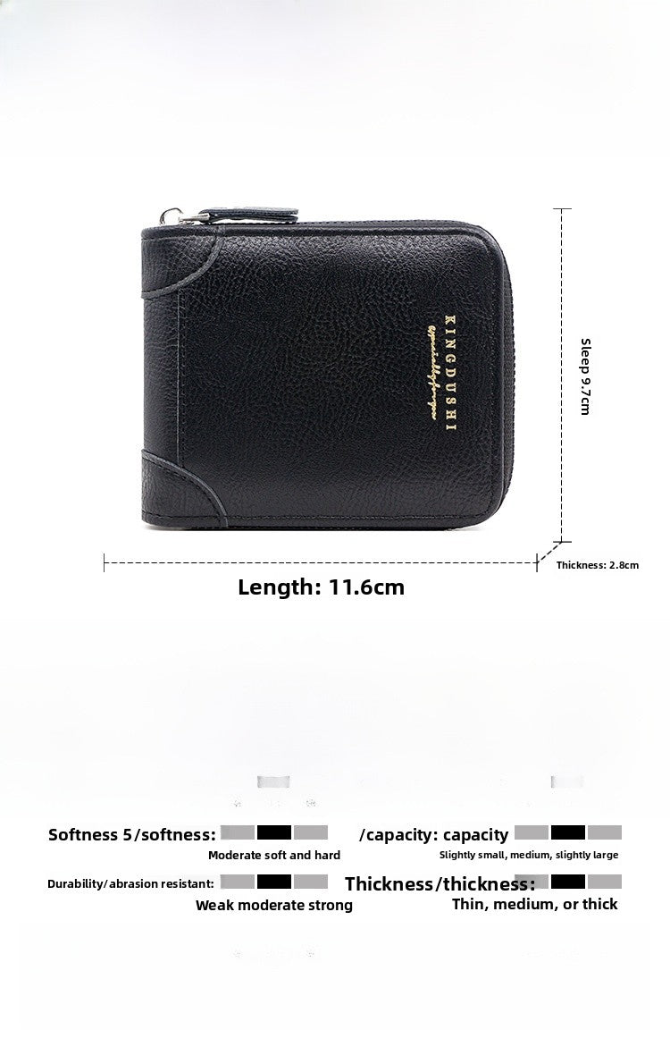 Men's Solid Color Small Wallet In PU Leather With Chain, Perfect For Summer