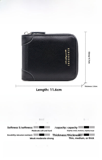 Men's Solid Color Small Wallet In PU Leather With Chain, Perfect For Summer