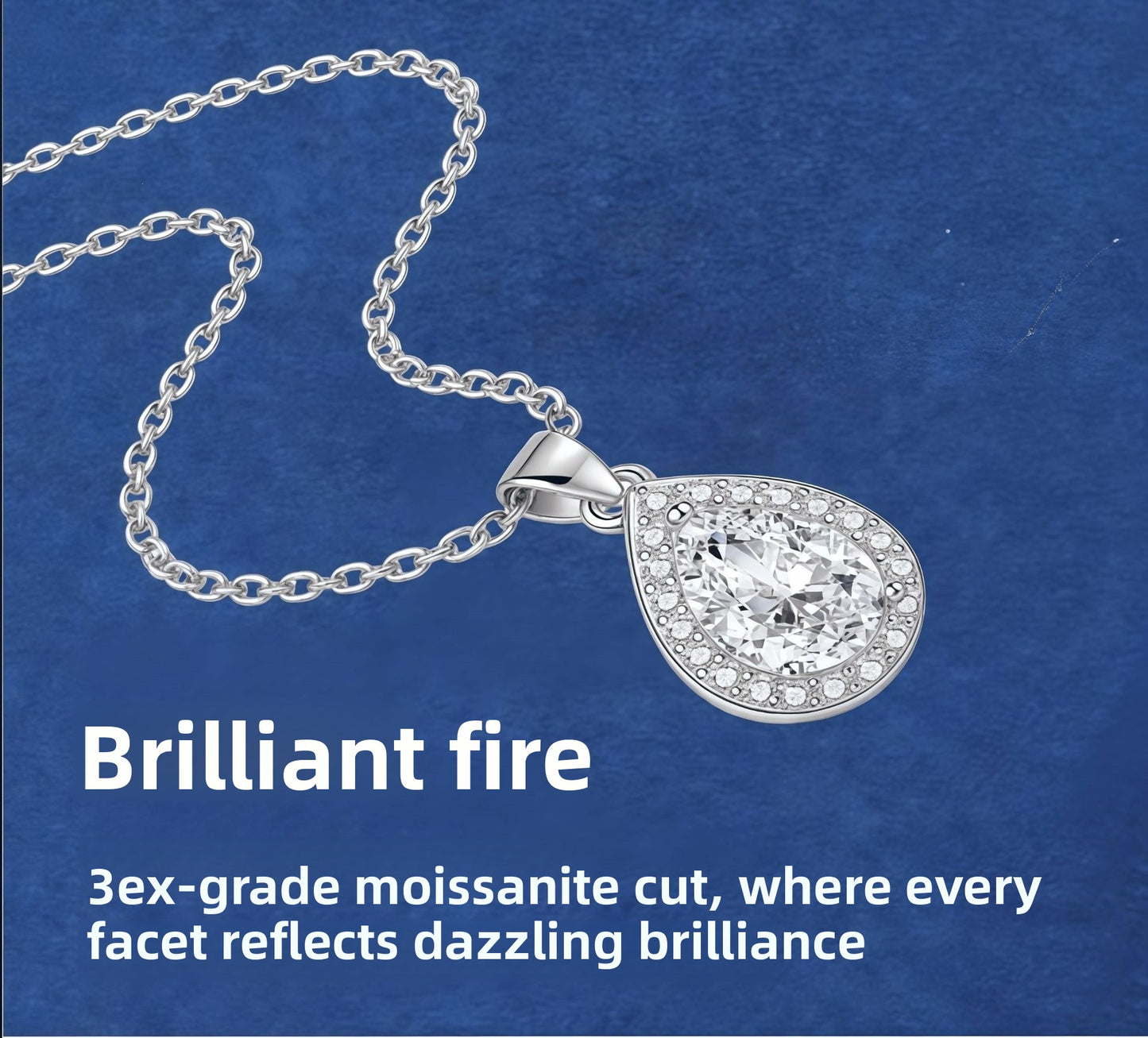 Sweet Water Droplets Pendant For Women In 925 Sterling Silver With Moissanite Inlay, Perfect For Spring & Summer