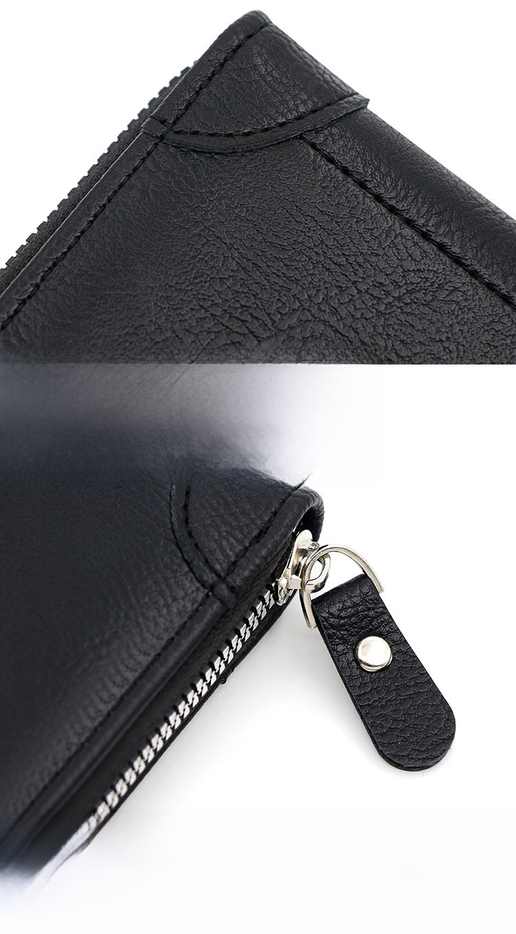 Men's Solid Color Small Wallet In PU Leather With Chain, Perfect For Summer