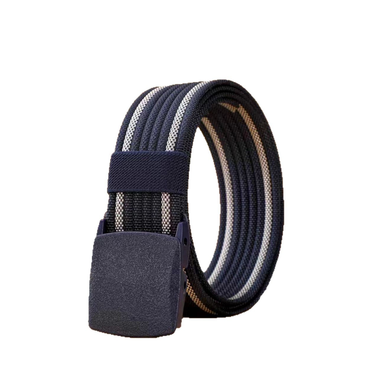 Men's Casual Braided Nylon Belt With Plastic Snap Buckle Featuring Durable Braid Surface Finish