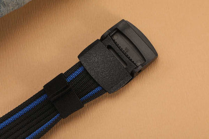 Men's Casual Braided Nylon Belt With Plastic Snap Buckle Featuring Durable Braid Surface Finish