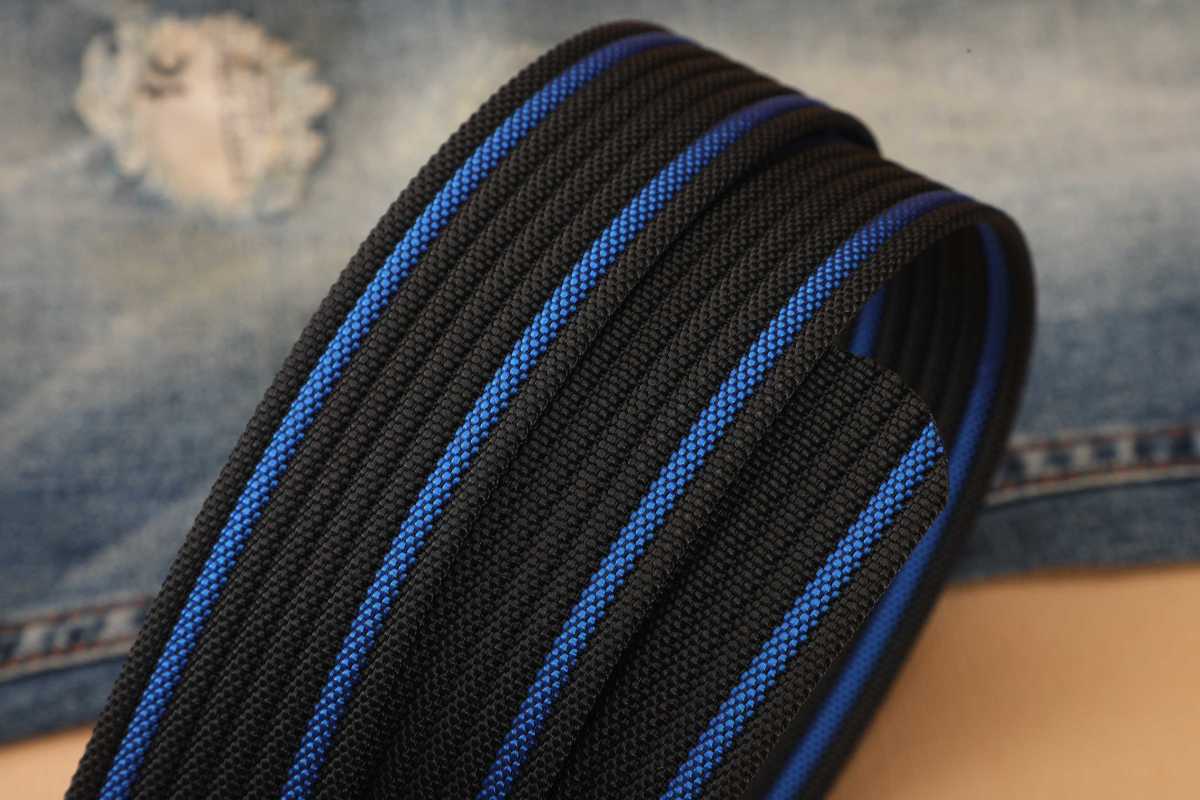Men's Casual Braided Nylon Belt With Plastic Snap Buckle Featuring Durable Braid Surface Finish