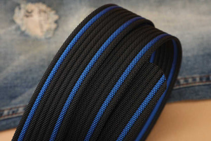 Men's Casual Braided Nylon Belt With Plastic Snap Buckle Featuring Durable Braid Surface Finish