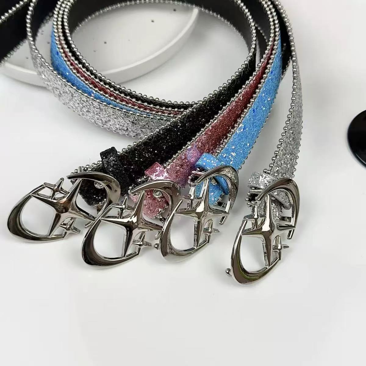 Women’s Genuine Leather Cross Belt With Alloy Snap Buckle, Stylish And Durable