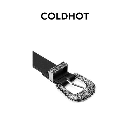 Retro Solid Color PU Leather Belt For Women With Zinc Alloy Pin Buckle