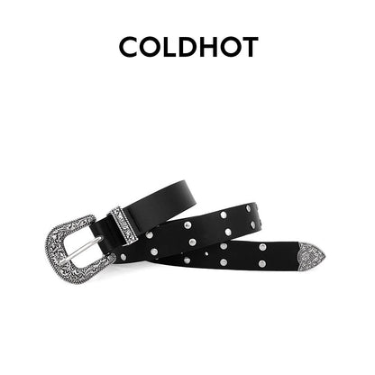 Retro Solid Color PU Leather Belt For Women With Zinc Alloy Pin Buckle