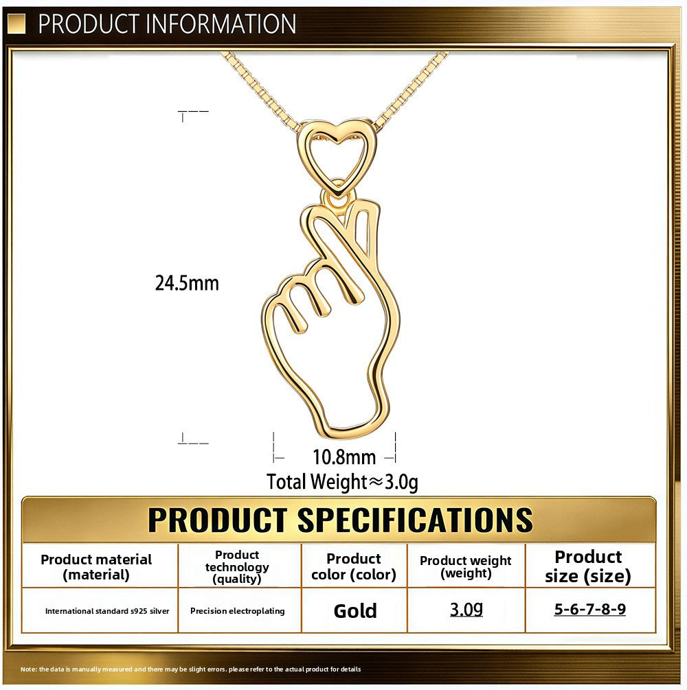 Heart Shape Pendant For Women In 925 Sterling Silver With Agate Inlay, Gold Finish, Perfect For Summer