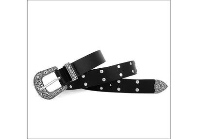 Retro Solid Color PU Leather Belt For Women With Zinc Alloy Pin Buckle