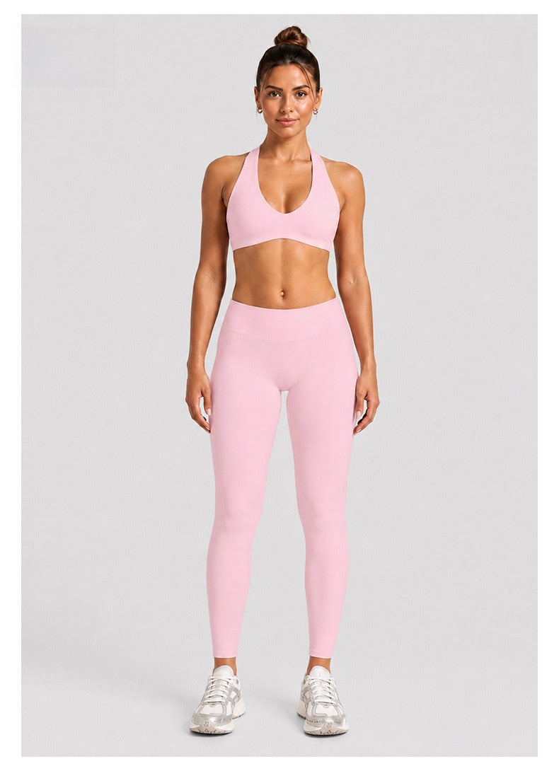 Women's Full Length Sport Jumpsuit For Fitness In Nylon Fabric Featuring Backless Design With High Elasticity And Sleeveless Style
