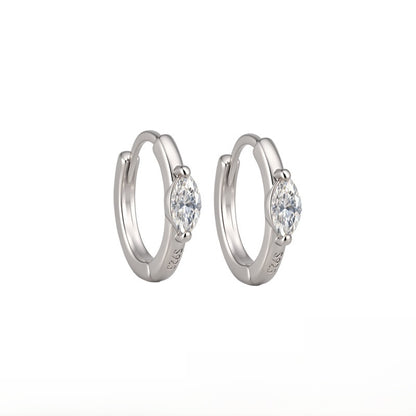 Eye Of Horus Unisex Earrings Featuring 925 Sterling Silver Ear Pins With White Moissanite Inlay