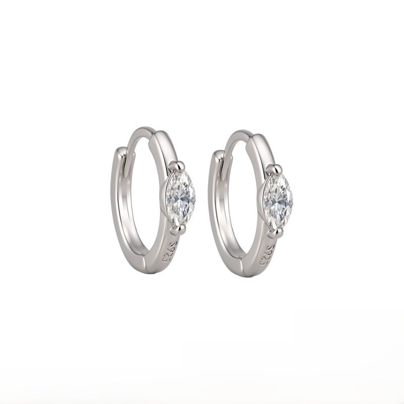 Eye Of Horus Unisex Earrings Featuring 925 Sterling Silver Ear Pins With White Moissanite Inlay