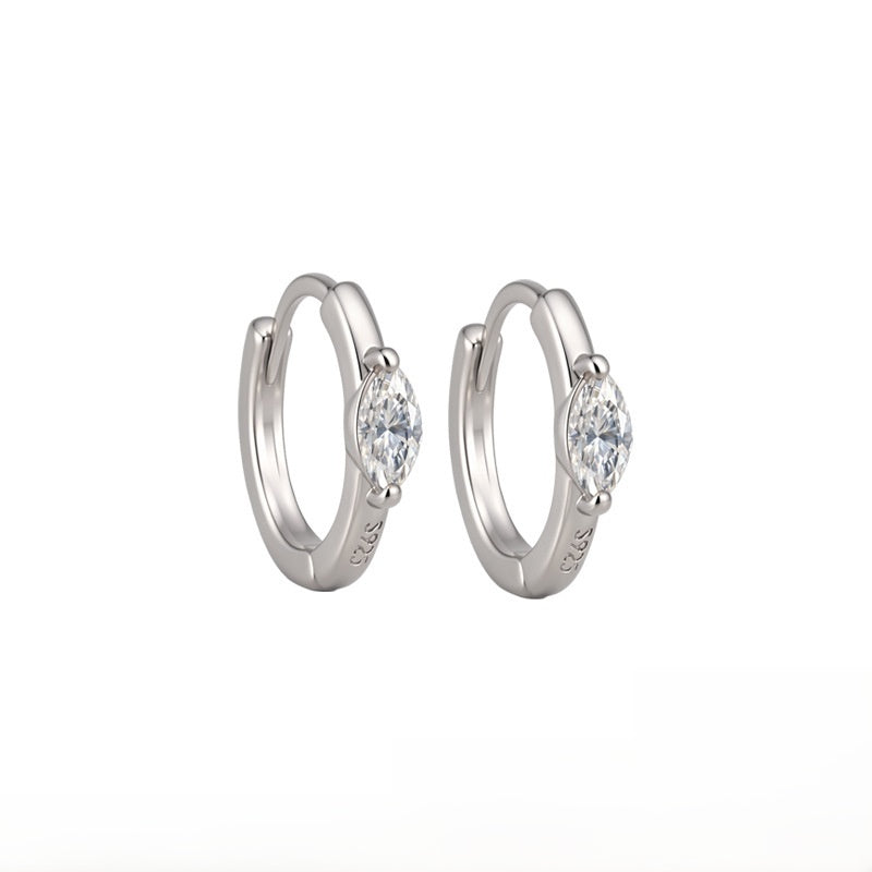 Eye Of Horus Unisex Earrings Featuring 925 Sterling Silver Ear Pins With White Moissanite Inlay