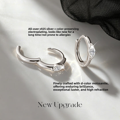 Eye Of Horus Unisex Earrings Featuring 925 Sterling Silver Ear Pins With White Moissanite Inlay