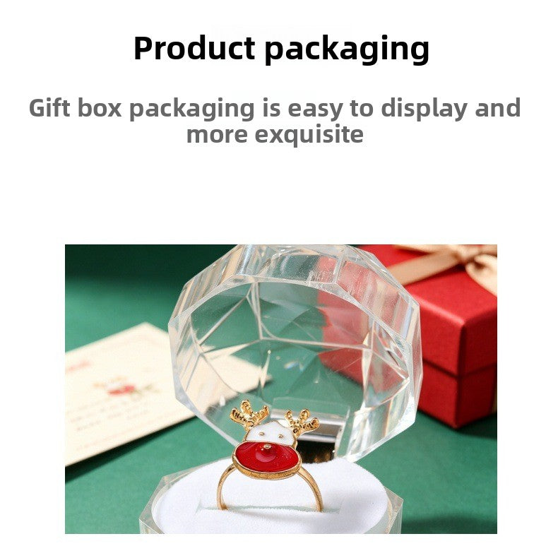 Cute Red Alloy Cattle Rings, Perfect For Christmas And Anniversary Children's Accessories