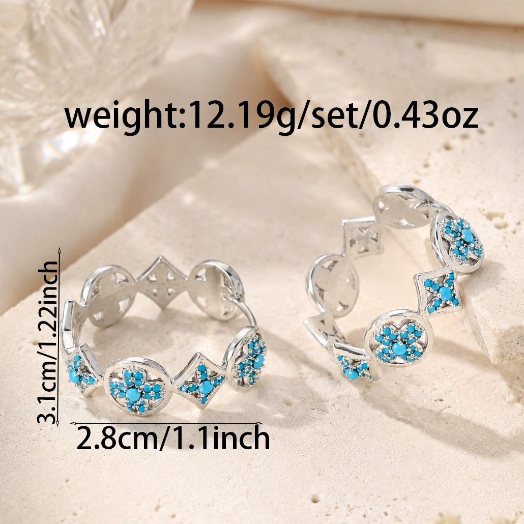 Lucky Heart Earrings For Women Featuring Electroplated Copper Studs With Artificial Gemstones