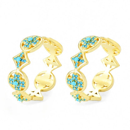 Lucky Heart Earrings For Women Featuring Electroplated Copper Studs With Artificial Gemstones
