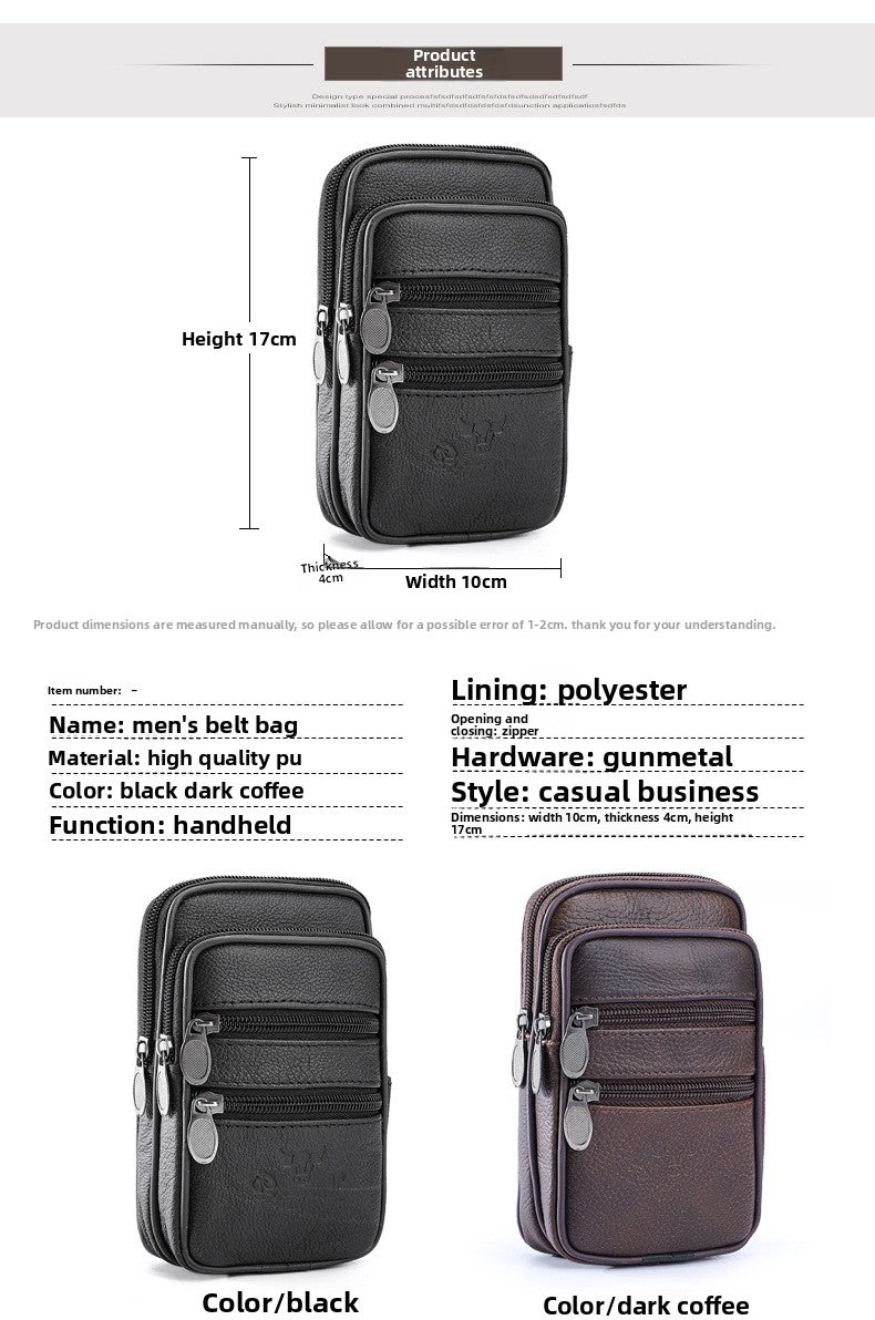Men's Solid Color PU Leather Phone Wallet In Bucket Shape For Stylish Everyday Use