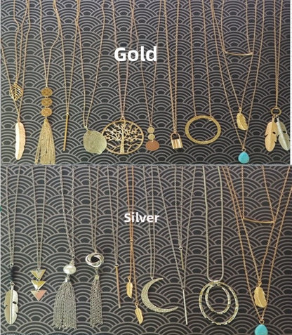 Tassel Necklace With Zinc Alloy Chain And Alloy Pendant In Ethnic Style For Unisex