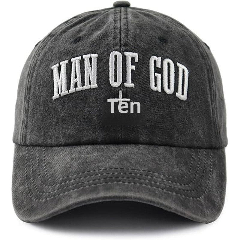 Unisex Retro Cross Baseball Cap With Curved Brim, UV Protection, Polyester Material Featuring Embroidery