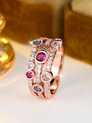 Rose Gold Colorful Crystals