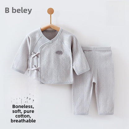 Solid Color Cotton Children's Underwear Set For Babies 0-2 Years, Warm 2 Pieces