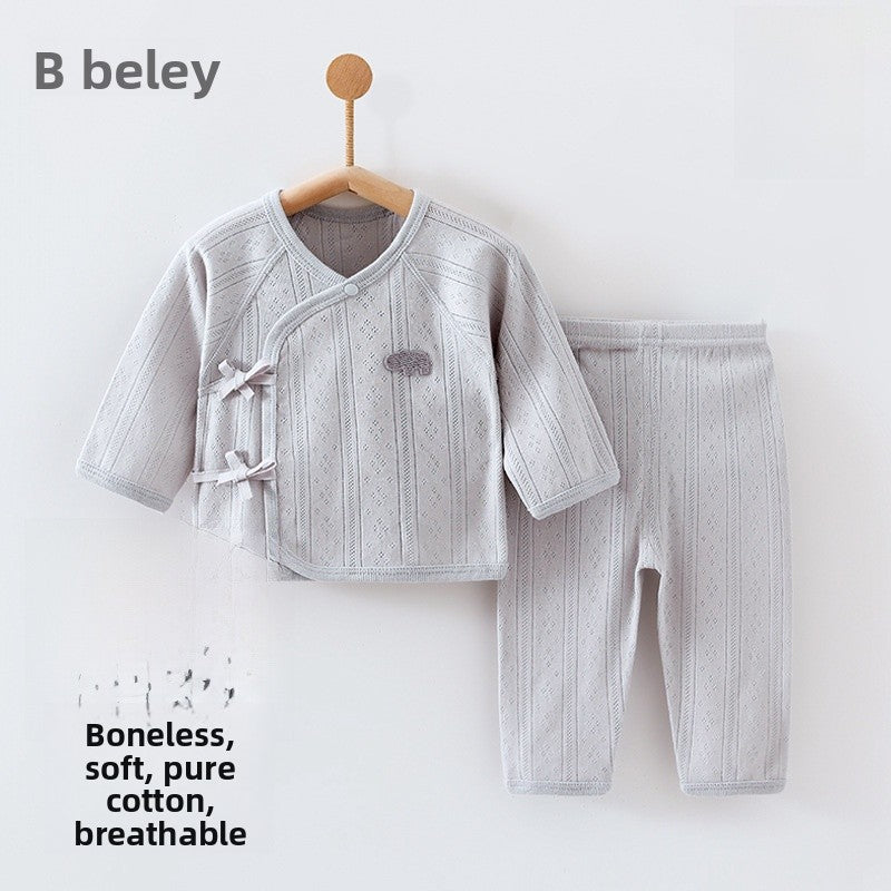 Solid Color Cotton Children's Underwear Set For Babies 0-2 Years, Warm 2 Pieces