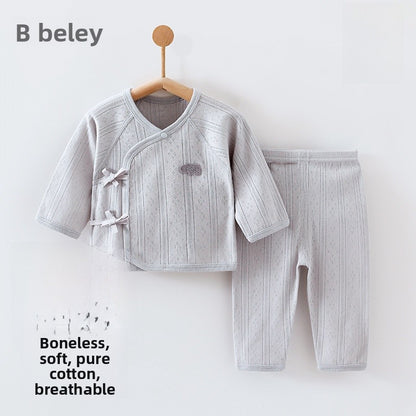 Solid Color Cotton Children's Underwear Set For Babies 0-2 Years, Warm 2 Pieces
