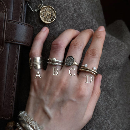 Retro Geometric Copper Rings For Women With Electroplated Gold Plating, Perfect For Business Occasions