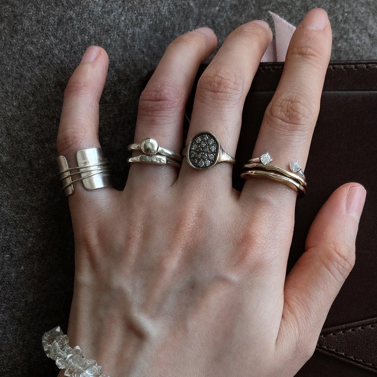 Retro Geometric Copper Rings For Women With Electroplated Gold Plating, Perfect For Business Occasions