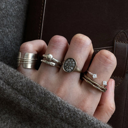 Retro Geometric Copper Rings For Women With Electroplated Gold Plating, Perfect For Business Occasions