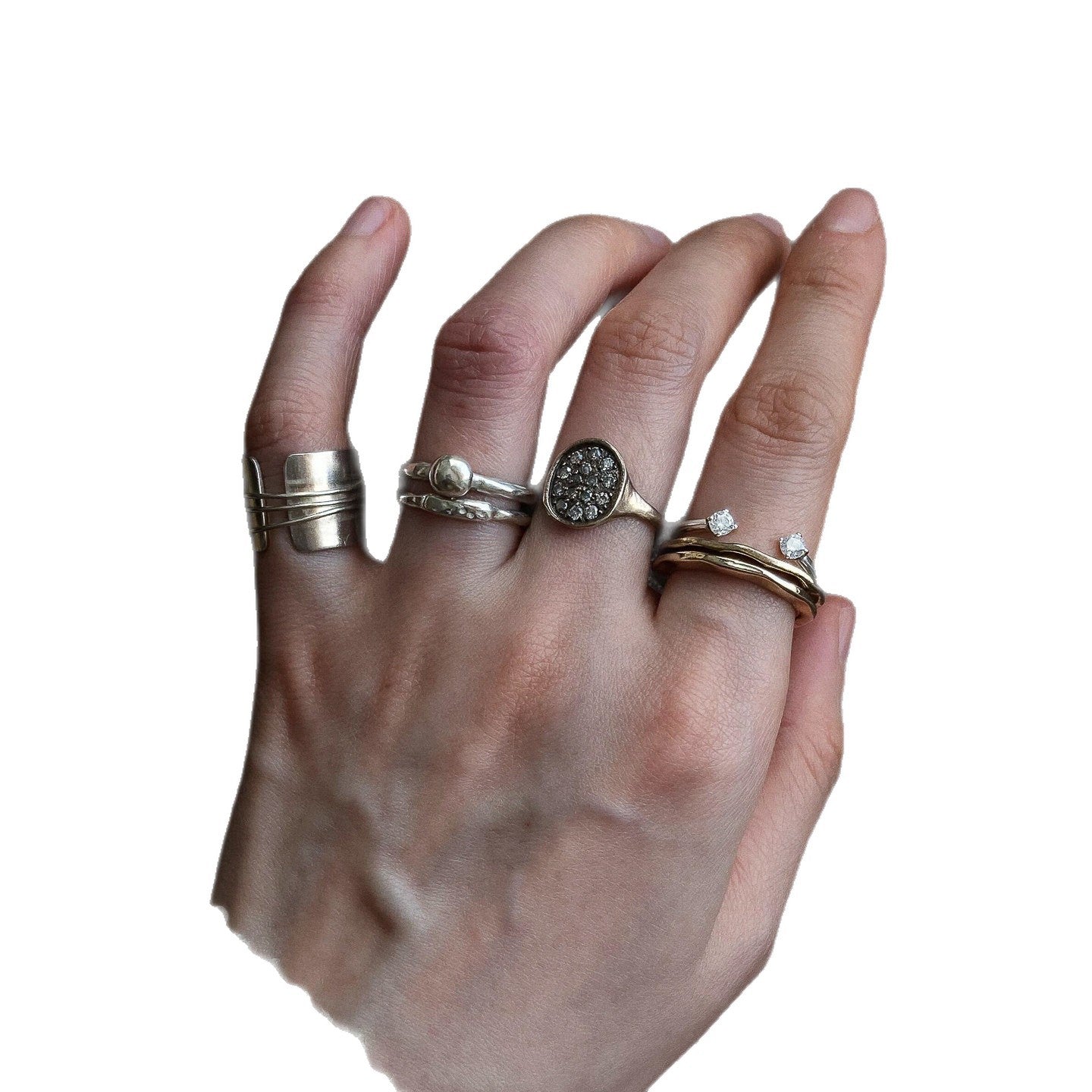 Retro Geometric Copper Rings For Women With Electroplated Gold Plating, Perfect For Business Occasions