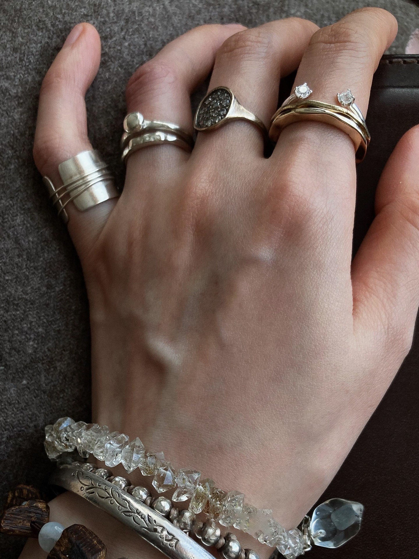 Retro Geometric Copper Rings For Women With Electroplated Gold Plating, Perfect For Business Occasions