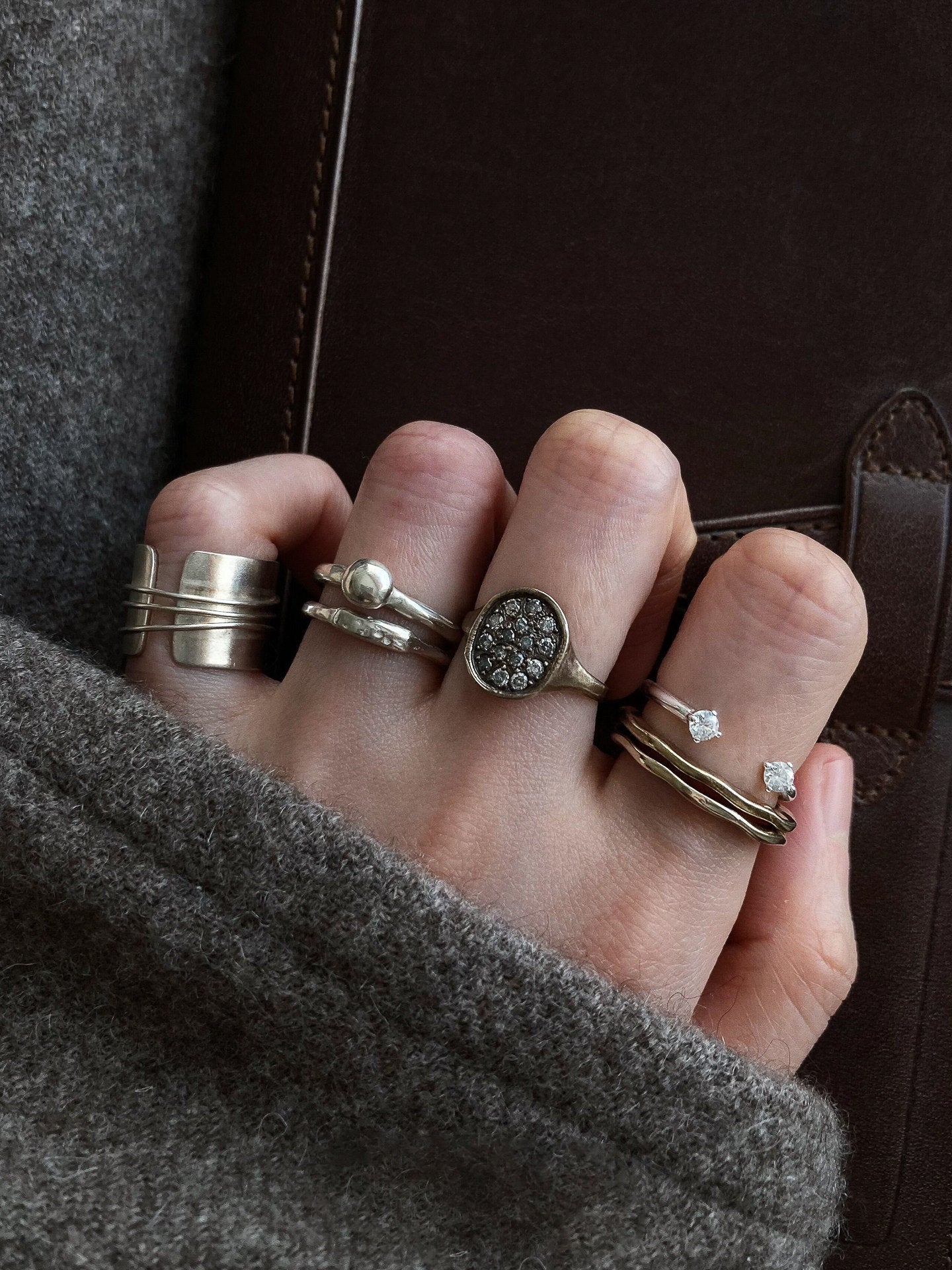 Retro Geometric Copper Rings For Women With Electroplated Gold Plating, Perfect For Business Occasions