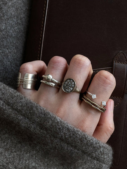 Retro Geometric Copper Rings For Women With Electroplated Gold Plating, Perfect For Business Occasions