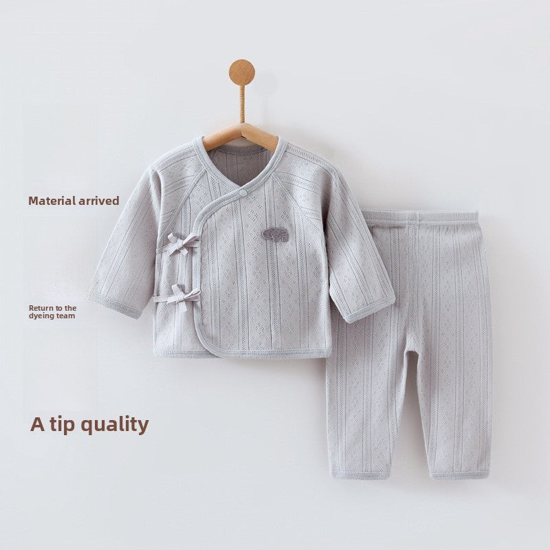 Solid Color Cotton Children's Underwear Set For Babies 0-2 Years, Warm 2 Pieces