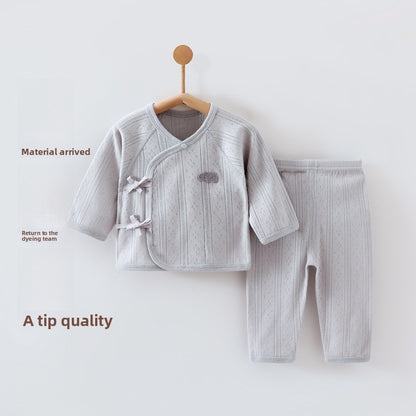 Solid Color Cotton Children's Underwear Set For Babies 0-2 Years, Warm 2 Pieces