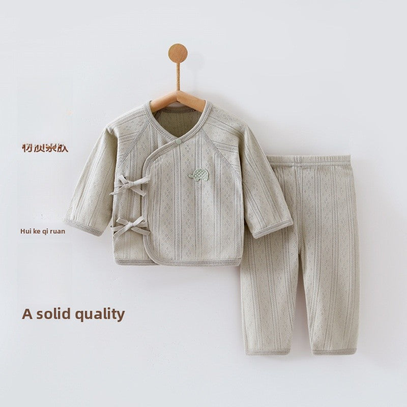 Solid Color Cotton Children's Underwear Set For Babies 0-2 Years, Warm 2 Pieces
