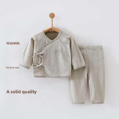 Solid Color Cotton Children's Underwear Set For Babies 0-2 Years, Warm 2 Pieces
