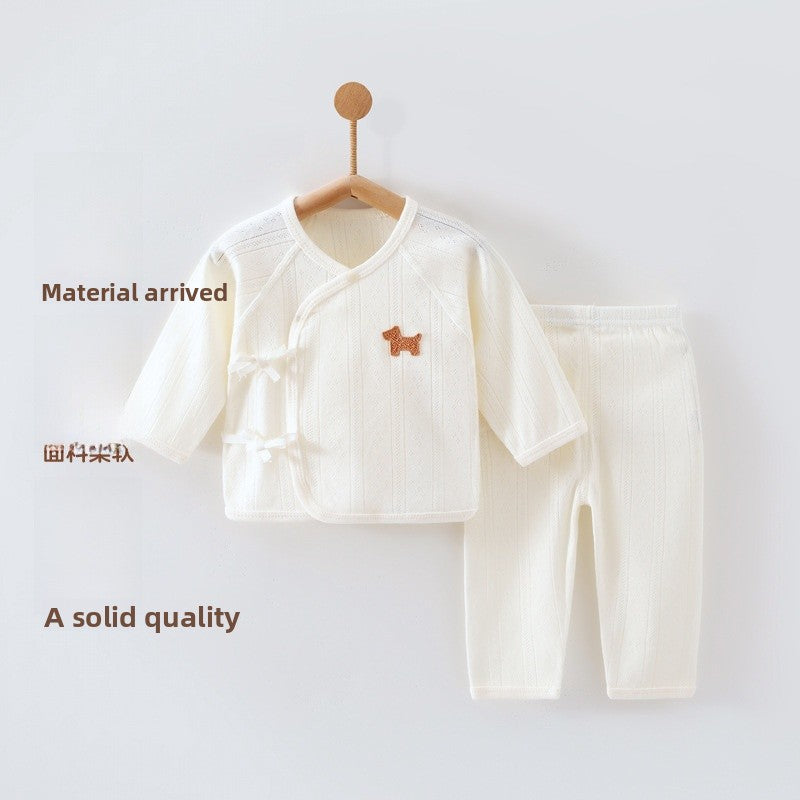 Solid Color Cotton Children's Underwear Set For Babies 0-2 Years, Warm 2 Pieces