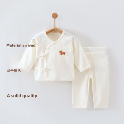 Solid Color Cotton Children's Underwear Set For Babies 0-2 Years, Warm 2 Pieces