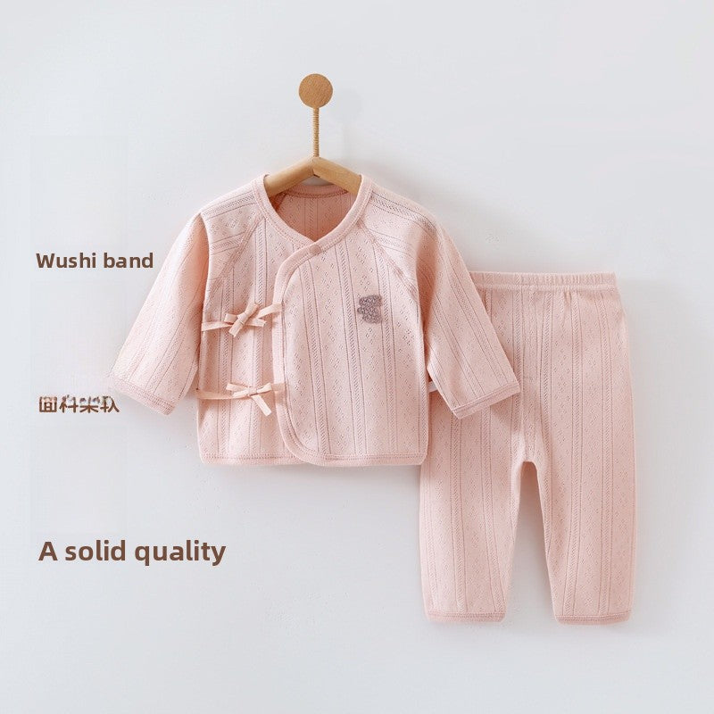 Solid Color Cotton Children's Underwear Set For Babies 0-2 Years, Warm 2 Pieces