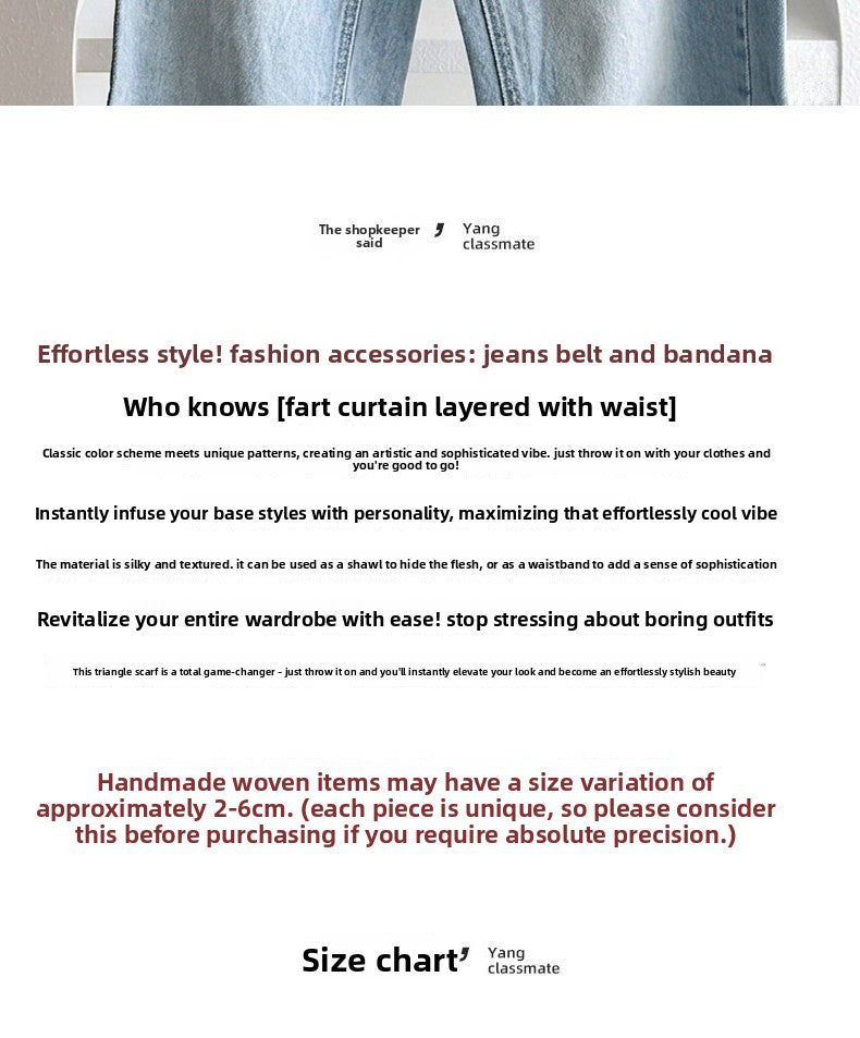 Stripe Triangle Scarf For Women In Ethnic Style, Made Of Polyester, White Color, Perfect For Autumn